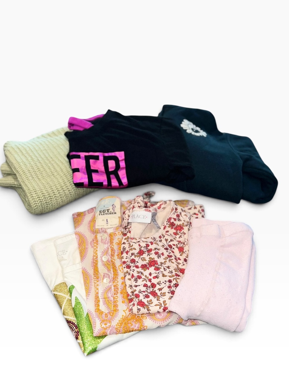 Girls Size 7/8 Clothing Bundle Justice Carter's SO Hoodie Tops Tights